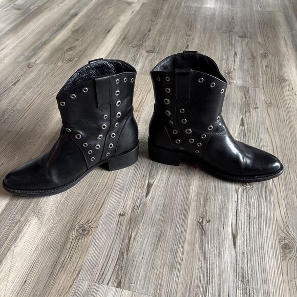 Frye Womens Diana Grommet Short Boot Black Leather Size 8.5 M - Picture 4 of 16